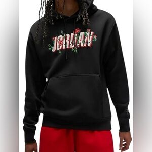 Nike Jordan “Sorry For Your Loss” Hoodie Mens Small Embroidered Roses Logo